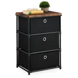 Relaxdays Kommode 65 x 43 x 33 cm Schwarz/Braun
