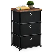 Relaxdays Kommode 65 x 43 x 33 cm Schwarz/Braun