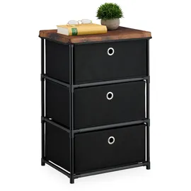 Relaxdays Kommode 65 x 43 x 33 cm Schwarz/Braun