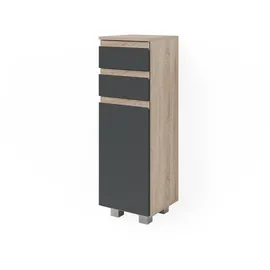 Vicco J-Shape Midischrank 30 x 95 cm Grau/Braun