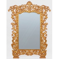 Casa Padrino Luxus Barock Standspiegel Gold - Prunkvoller Massivholz Spiegel im Barockstil - Barock Möbel - Edel & Prunkvoll
