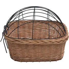 vidaXL Fahrradkorb Vorne mit Deckel 50x45x35 cm Natur Weide
