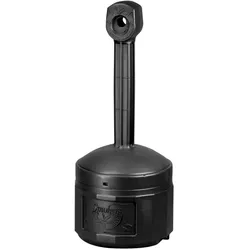 Justrite Sicherheits-Standascher aus Kunststoff Original Smoker Cease Fire® | 15 Liter Innenbehälter, selbstlöschend | HxB 98x42cm | Schwarz