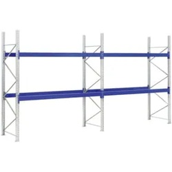 Bito Paletten-Komplettregal-Set P1 mit 2 Ebenen H2500xT1100xL17100 mm 1000 kg, unmontiert enzianblau
