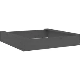 vidaXL Sandkasten mit Sitzen Grau Quadratisch Massivholz