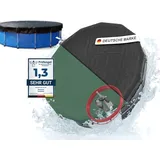 planenfux Planenfux® Poolabdeckung rund 400 cm (Für Ø 366-400 cm Becken) | 2-in-1 Poolplane aus 200g/m2 PE Material | UV-resistente Sommer & Winterabdeckung | Solar Pool Abdeckplane | Ø460cm Rundpool Abdeckung