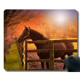 Gaming Mouse Pad Custom, Reiten Hengst Pferd Säugetier mit genähten Grenze