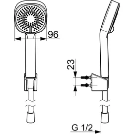 Hansa Basicjet Style-Set für Wannen-Batterie 3-strahlig, Eco, chrom, 44600133