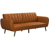 Novogratz Brittany Schlafsofa, Kunstleder Kamelbraun