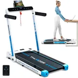 THUNDER RACE-WHITE Laufband 14 km/h klappbar Walking Pad 2 PS bis 130 kg LED Bluetooth App Heimtrainer - Weiß
