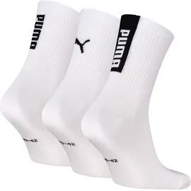 Puma UNISEX LOGO SHORT CREW Socken 3er Pack Schwarz/Weiß 43-46