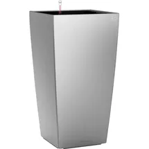 LECHUZA Cubico 40 Komplettset 40 x 40 x 75 cm silber metallic