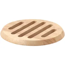 Continenta runder Holz-Untersetzer aus Gummibaumholz, Unterlage für Töpfe und Pfannen, Größe: Ø 20 x 1,5 cm