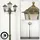 hofstein Wegeleuchte Metall/Glas 3xE27 IP44 ohne Leuchtmittel braun/gold/schwarz