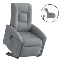 vidaXL Relaxsessel mit Aufstehhilfe Elektrisch Hellgrau Stoff