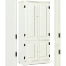 Costway Mehrzweckschrank Vintage 0 x 0 x 0 cm Beige/Weiß