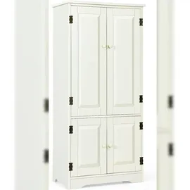 Costway Mehrzweckschrank Vintage 0 x 0 x 0 cm Beige/Weiß