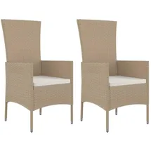 vidaXL Gartenstuhl 54 x 95 x 22 cm beige 2 St.