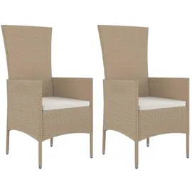 vidaXL Gartenstuhl 54 x 95 x 22 cm beige 2 St.
