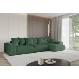 altdecor Ecksofa Cord mit Schlaffunktion 2-Sitzer Grün