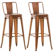 TPFLiving 2er Set Barhocker Massimo Metall Schwarz