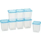 Kigima Mini-Gefrierdosen 8x0,25L rechteckig Hellbllau – Vorratsdosen mit Deckel luftdicht – Frischhaltedosen mit Deckel – Aufbewahrungsbox Küche für Mealprep & Organisation – Austrian Quality
