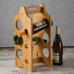 Weinregal aus Holz für 6 Flaschen - Holzregal für Weinflaschen - Flaschenregal -...