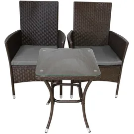 MonsterShop Rattan Bistro Set Braun