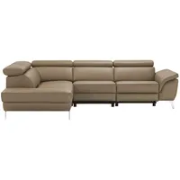 uno Ecksofa Leder  Dallas , braun , Maße (cm): B: 283 H: 74 T: 228.0