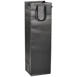 Tasche für 1 Flasche schwarzes Kraftpapier Kordelgriffe je 200 - Gimex