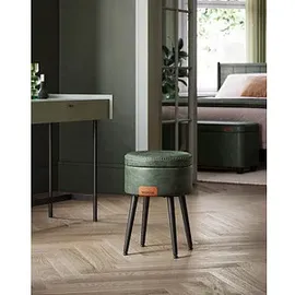 VASAGLE Hocker mit Stauraum LOM005C01 dunkelgrün Kunstleder