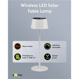 goobay Kabellose LED-Tischleuchte Solar Weiß 5 St.