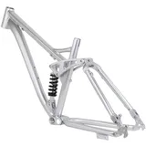 QUYCOIU 26-Zoll-Mountainbike-Rahmen Federungsrahmen Aus Aluminiumlegierung Softtail-Federungsrahmen Scheibenbremsen Innenbreite 135 Mm Tretlager 68 X 34Mm(Silver-b)