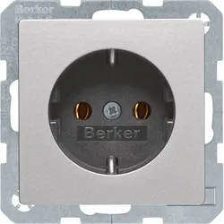 Berker 47436084 Steckdose SCHUKO Q.1/Q.3 alu samt, lackiert