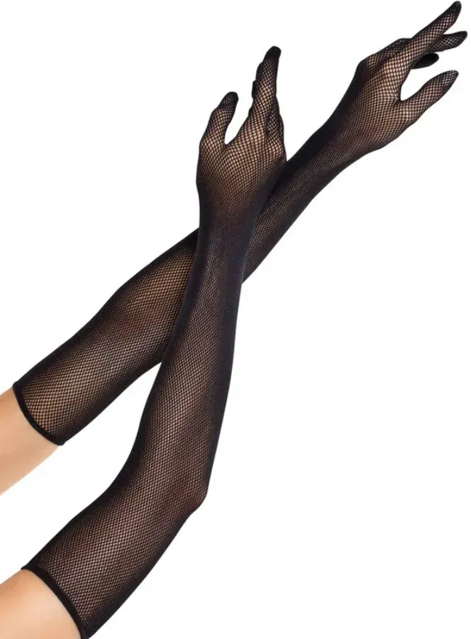 LEG AVENUE - OPERA LANGE NETZHANDSCHUHE SCHWARZ