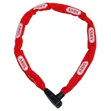 ABUS Kettenschloss CityChain 6800 - Fahrradschloss aus gehärtetem Stahl - mit Textilschlauch und praktischem Wendeschlüssel - ABUS-Sicherheitslevel 5 - 110 Rot