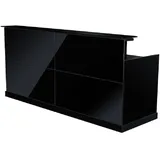 Jet-Line Zürs schwarz Büromöbel Empfang Theke 2.2 m Glasfront