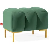 konsimo® Sitzhocker Veloursstoff 60 x 50 x 50 cm Dunkelgrün