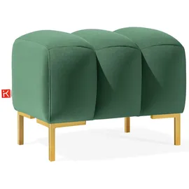 konsimo® Sitzhocker Veloursstoff 60 x 50 x 50 cm Dunkelgrün