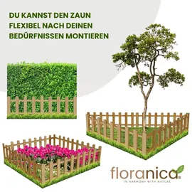 Floranica Beeteinfassung Steckzaun 100 x 30 cm Natur