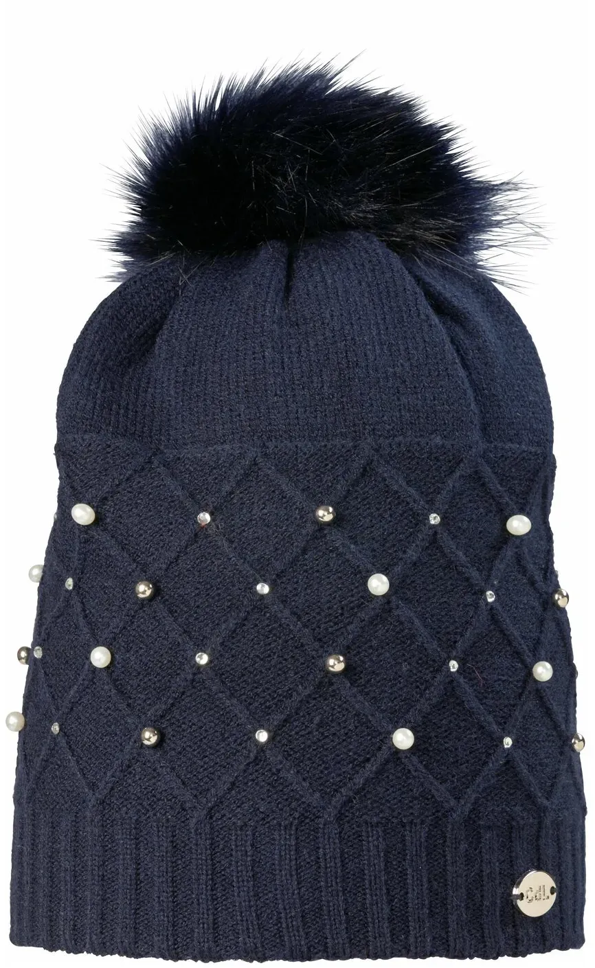 Cheval de Luxe Mütze mit Bommel navy Einheitsgröße