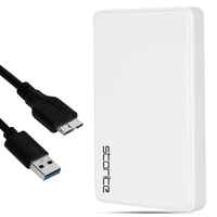 Storite Externe Festplatte 100 GB HDD USB3.0 Ultrafast Slim Datensicherung Speichererweiterung – Tragbare Festplatte kompatibel für Mac, Laptop, PC, Xbox, Xbox One, PS4 (Weiß)