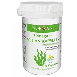 NORSAN Omega-3 Vegan 80 Kapseln -Pflanzliches Omega-3 Algenöl