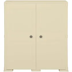 vidaXL Kunststoffschrank 79x43x85,5 cm Holzdesign Angora-Weiß