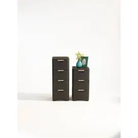Curver Regal mit 3 Schubladen Braun