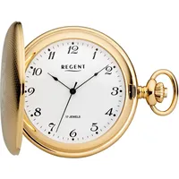 Regent Taschenuhr P714-19403049, (Set, 2-tlg., mit dazu passender Kette), Herrenuhr, Handaufzug, Acrylglas, Geschenkidee goldfarben