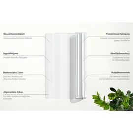 Tulup SCHUTZMATTE 90 x 45 cm – Transparente – Weiches Glas