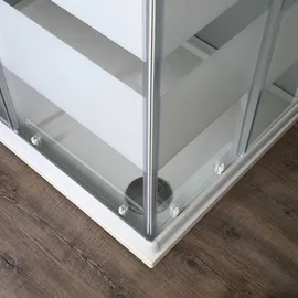 Kiamami Valentina Venere Duschkabine mit Eckeinstieg 70 x 100 cm weißes Glas mit Siebdruck