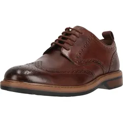 Schnürschuh CLARKS "Aldwin Limit", Herren, Gr. 41,5, braun, Leder, elegant, Schuhe, in hangefertiger Qualität