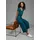 KangaROOS Culotte-Overall KANGAROOS, Damen, Gr. 36, N-Gr, petrol, Jersey, Obermaterial: 95% Viskose, 5% Elasthan, figurumspielend wadenlang, V-Ausschnitt, abgesteppt, Overalls, wadenlanger Overall, figurumspielende Passform, Kurzarm-Design